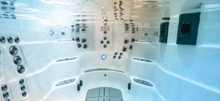 photographie sous-marine à l'intérieur d'un H2X Swim Spa