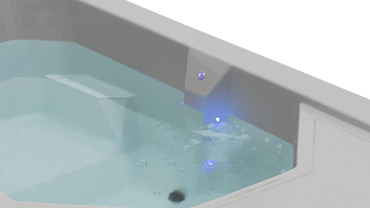 Bain froid Renegade rempli d'eau et LED allumée