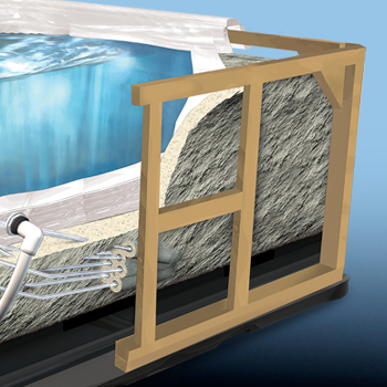 Illustration en coupe d'un spa.