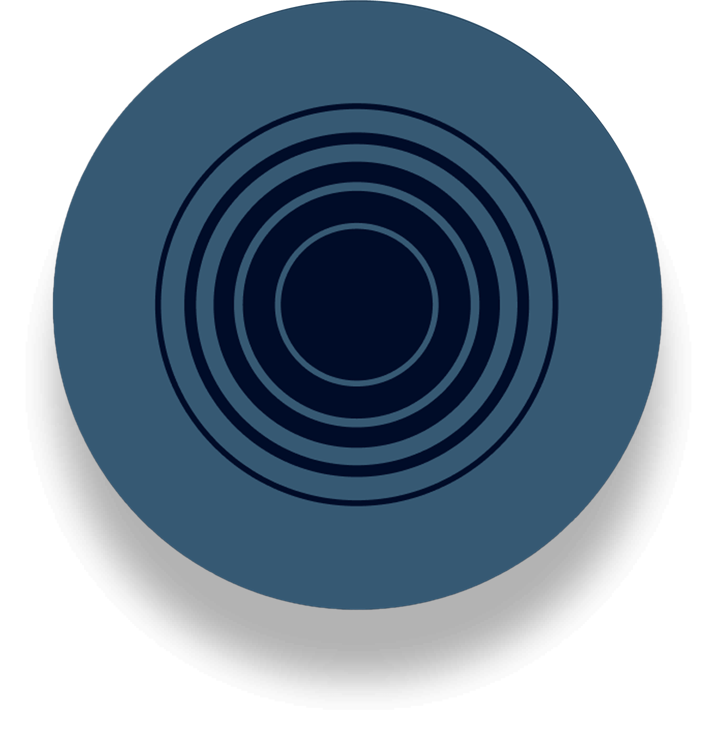 Des cercles partant du centre d'un cercle plus grand.