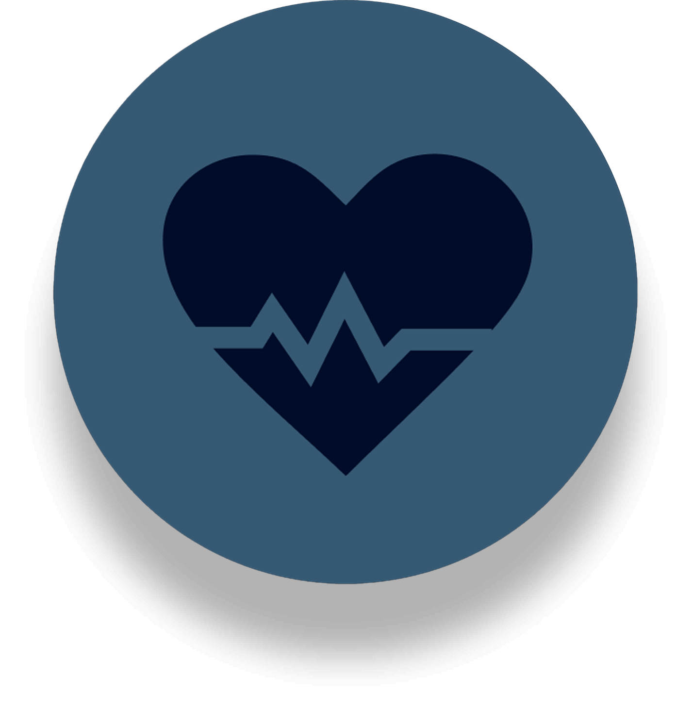 Icône en forme de cœur avec une courbe d'ECG.