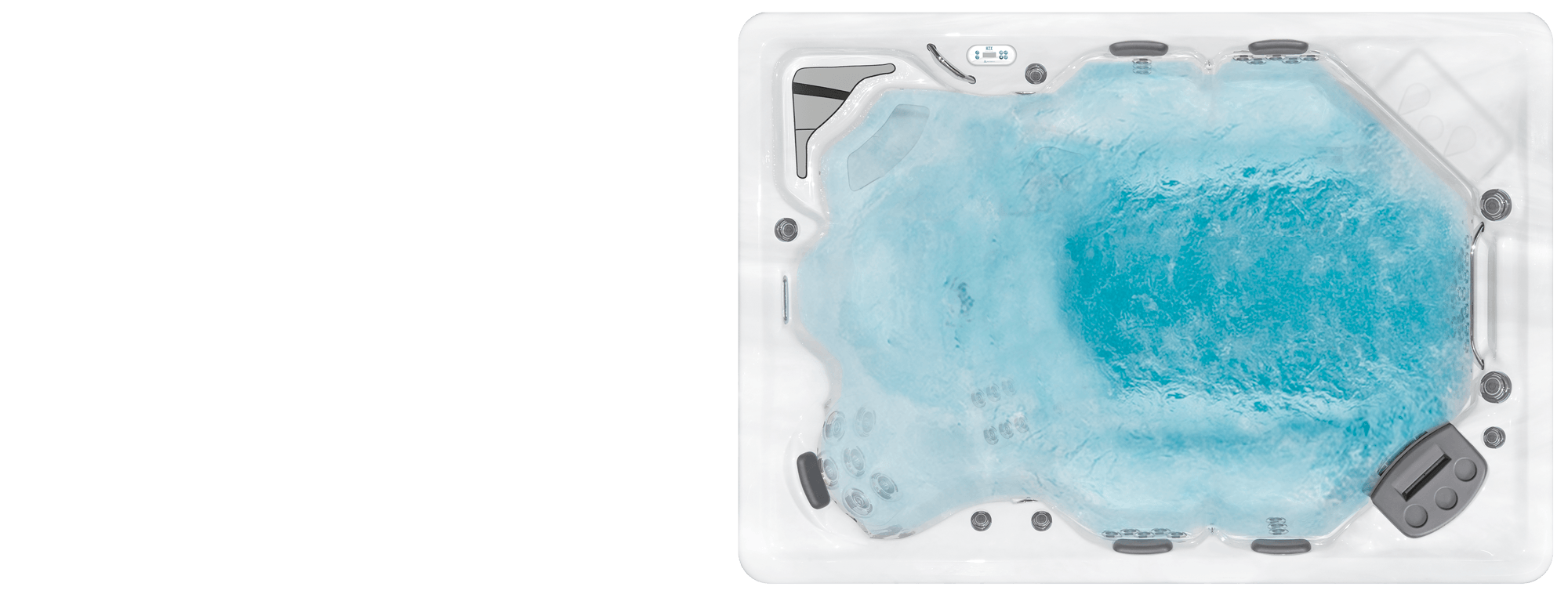 Vue de dessous des jets d'un Therapool D